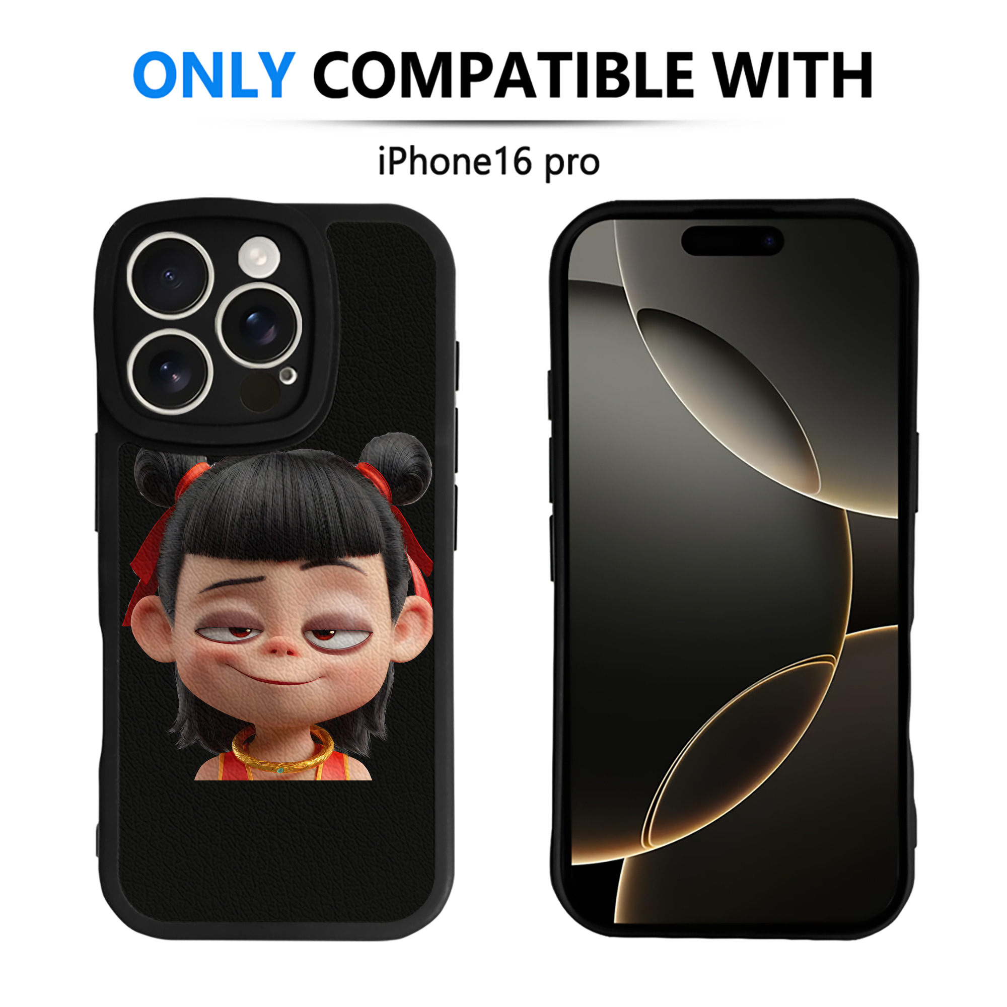 （画像用） Ne Zha 2 ナタ 魔童の大暴れ 【iPhone 16シリーズ対応】シリコンスマホケース（レザー調） 材質：シリコン